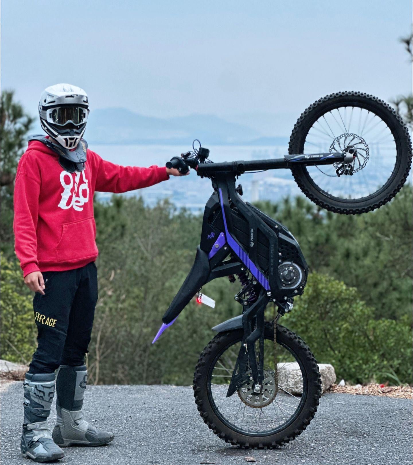 Super Deal! Kick&Move Falcon Pro e-Dirtbike 2025 - Zwaart/Paars